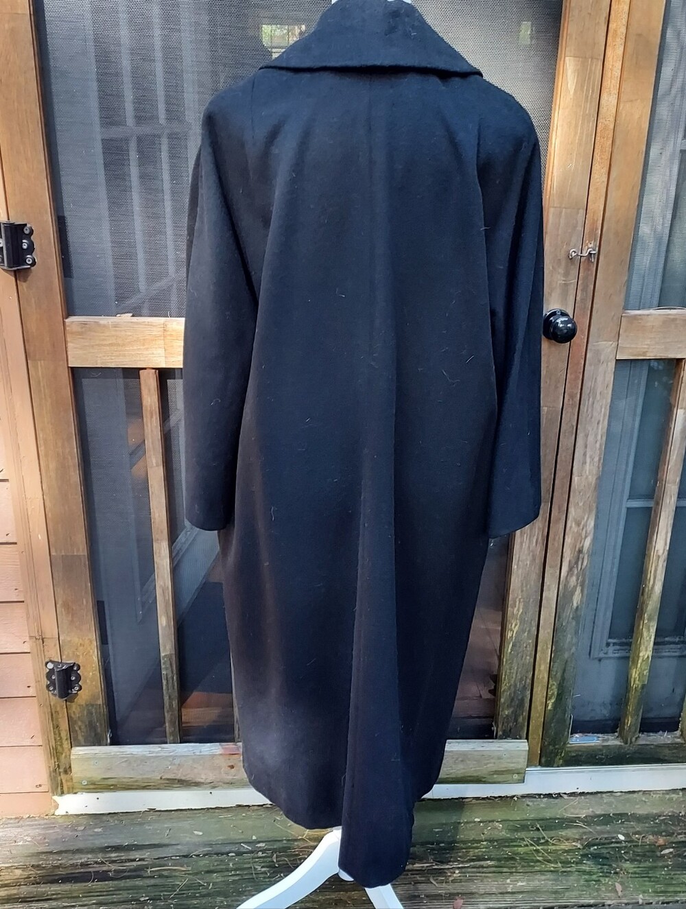 Vintage 50s Black Wool Clutch Coat - Picture 6 of 9